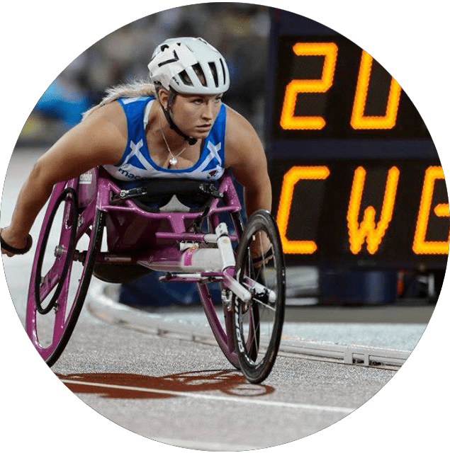 Sammi Kinghorn, Scottish World Champion wheelchair racer, at Gold Coast