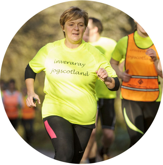 Woman running with jogscotland