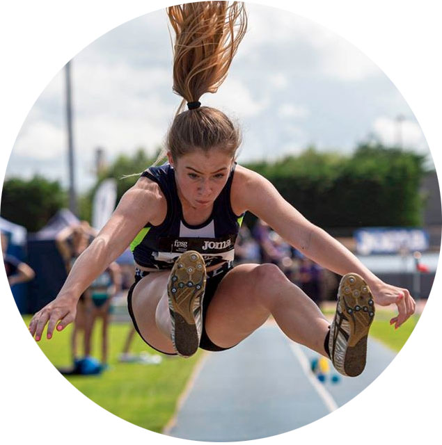 Girl doing long jump